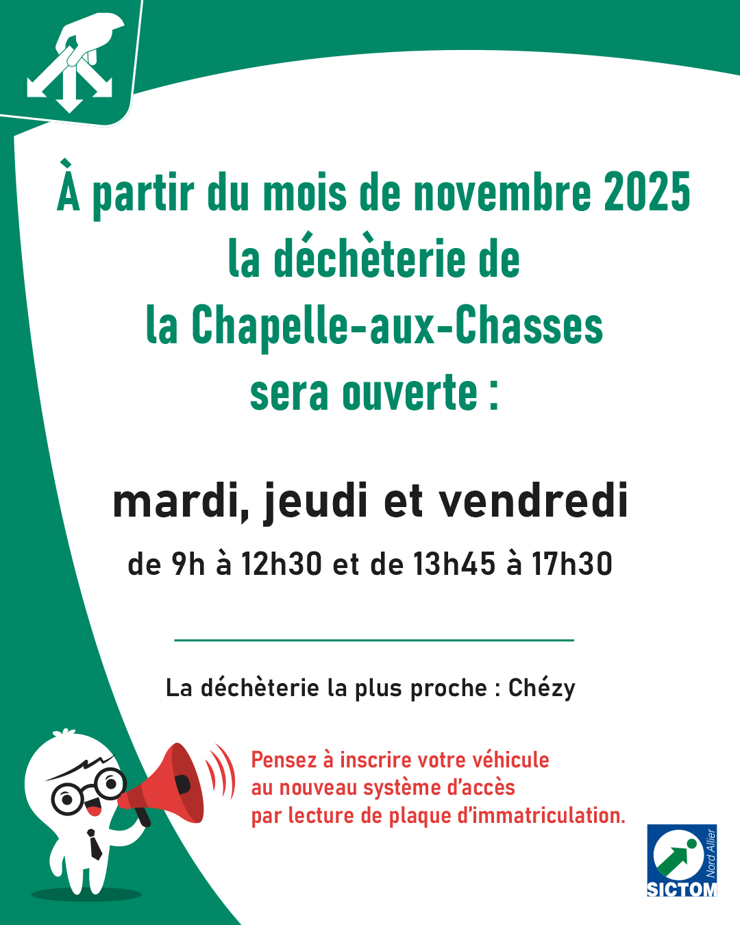 encart Instagram changement jours douverture déchèterie la chapelle 1080x1350